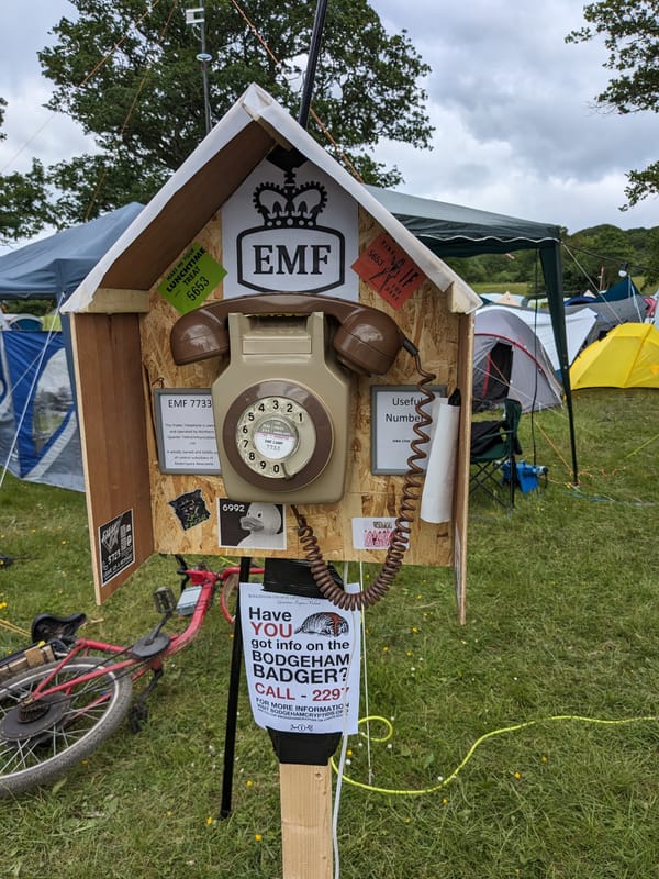 An analogue pulse dial phone at EMF Camp
